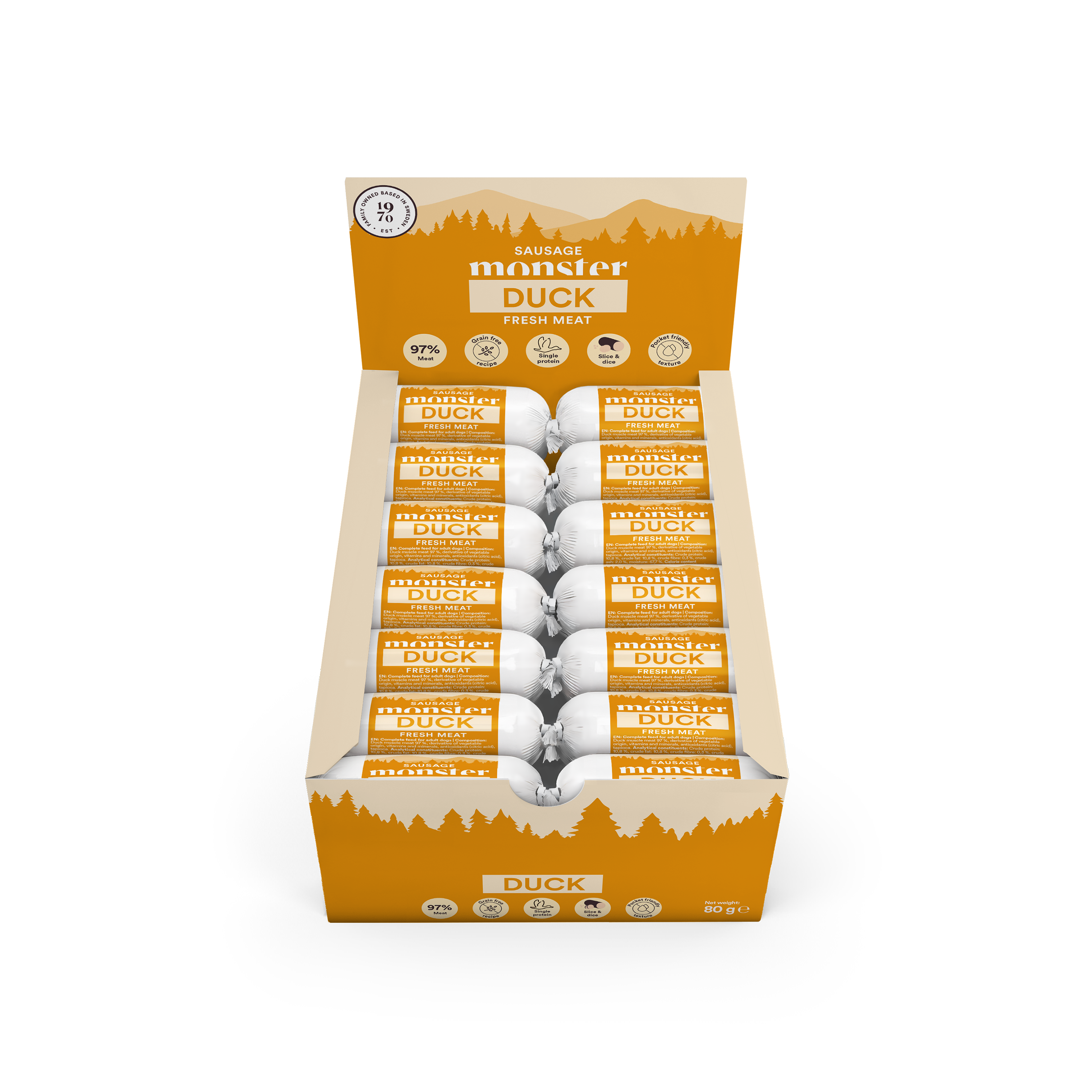 Monster Dog Sausage Duck 80 g (28pcs)