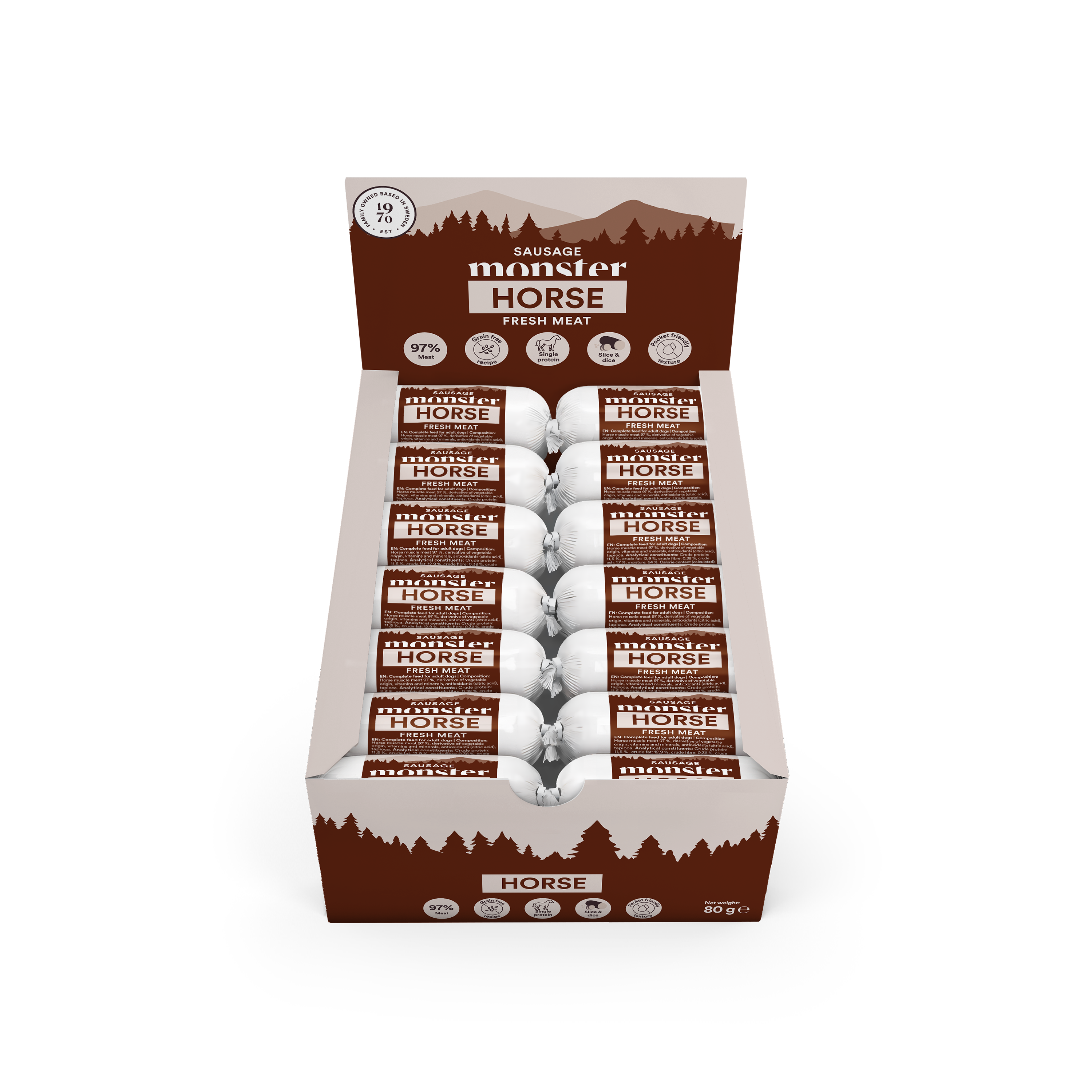 Monster Dog Sausage Horse 80 g (28pcs)