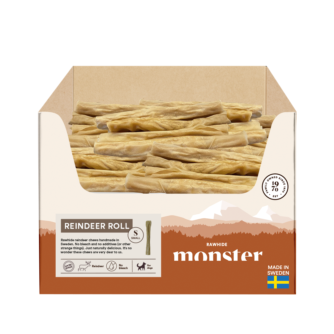 Monster Rawhide Reindeer Roll Small Bulk 100 pcs