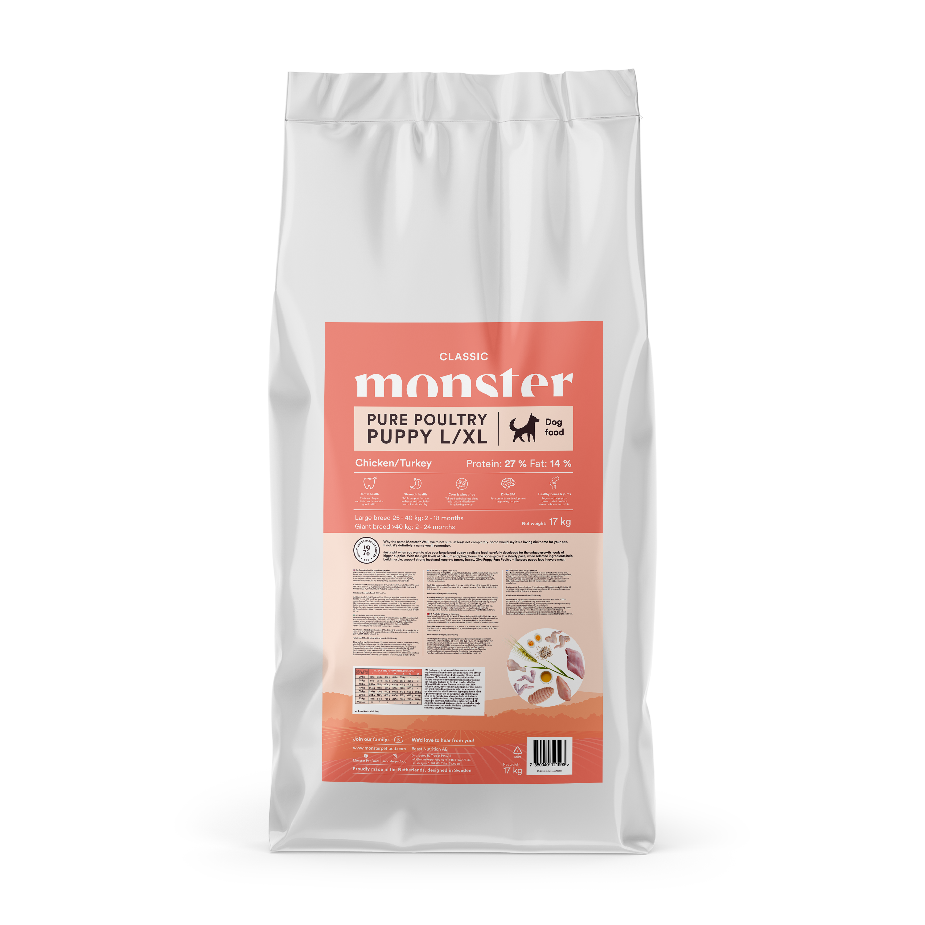 Monster Dog Classic Pure Poultry Puppy L/XL 17 kg