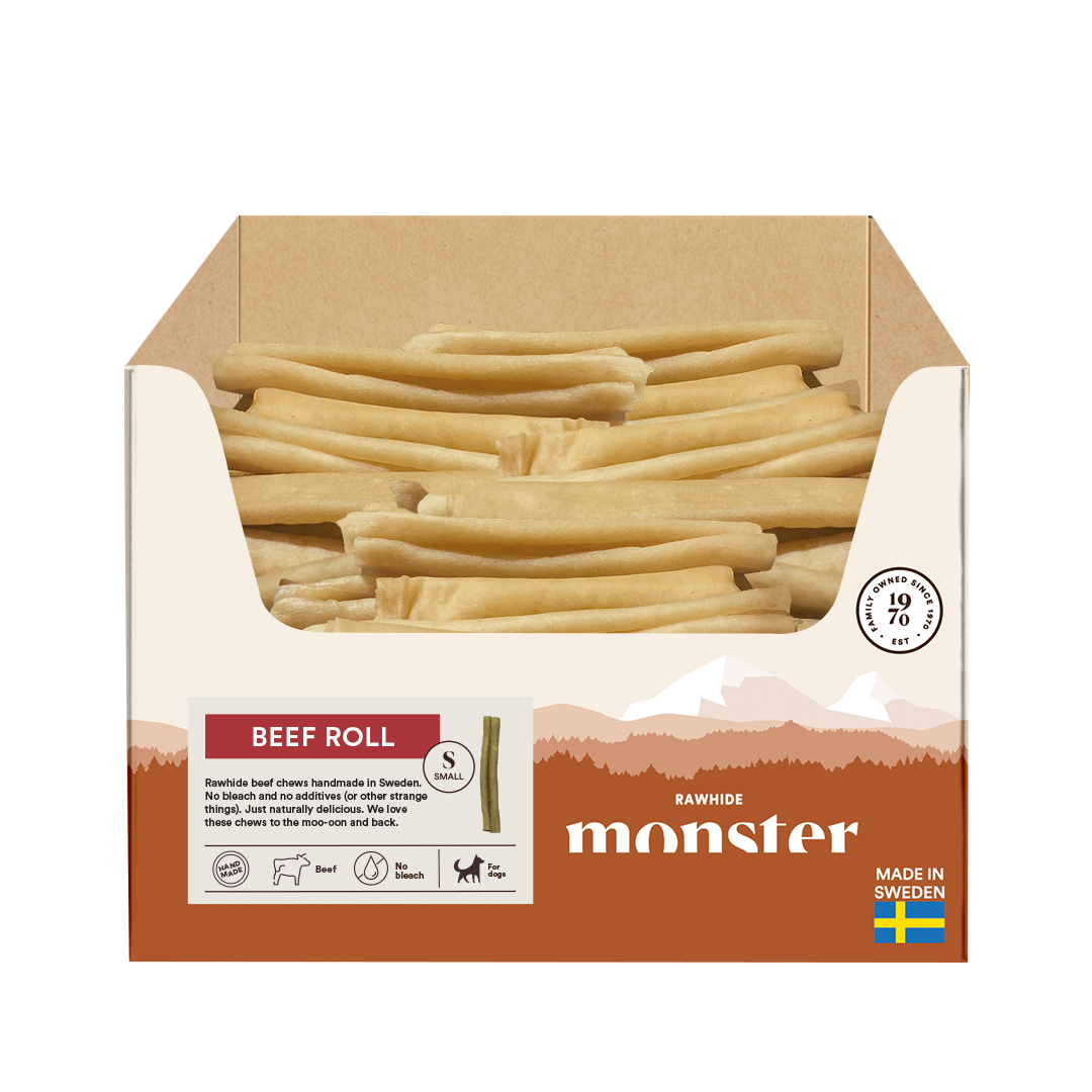 Monster Rawhide Beef Roll Small Bulk 100 pcs