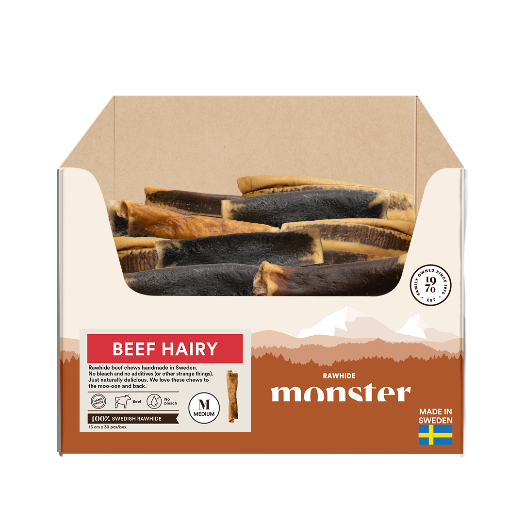 Monster Rawhide Beef Hairy Medium Bulk 50 psc