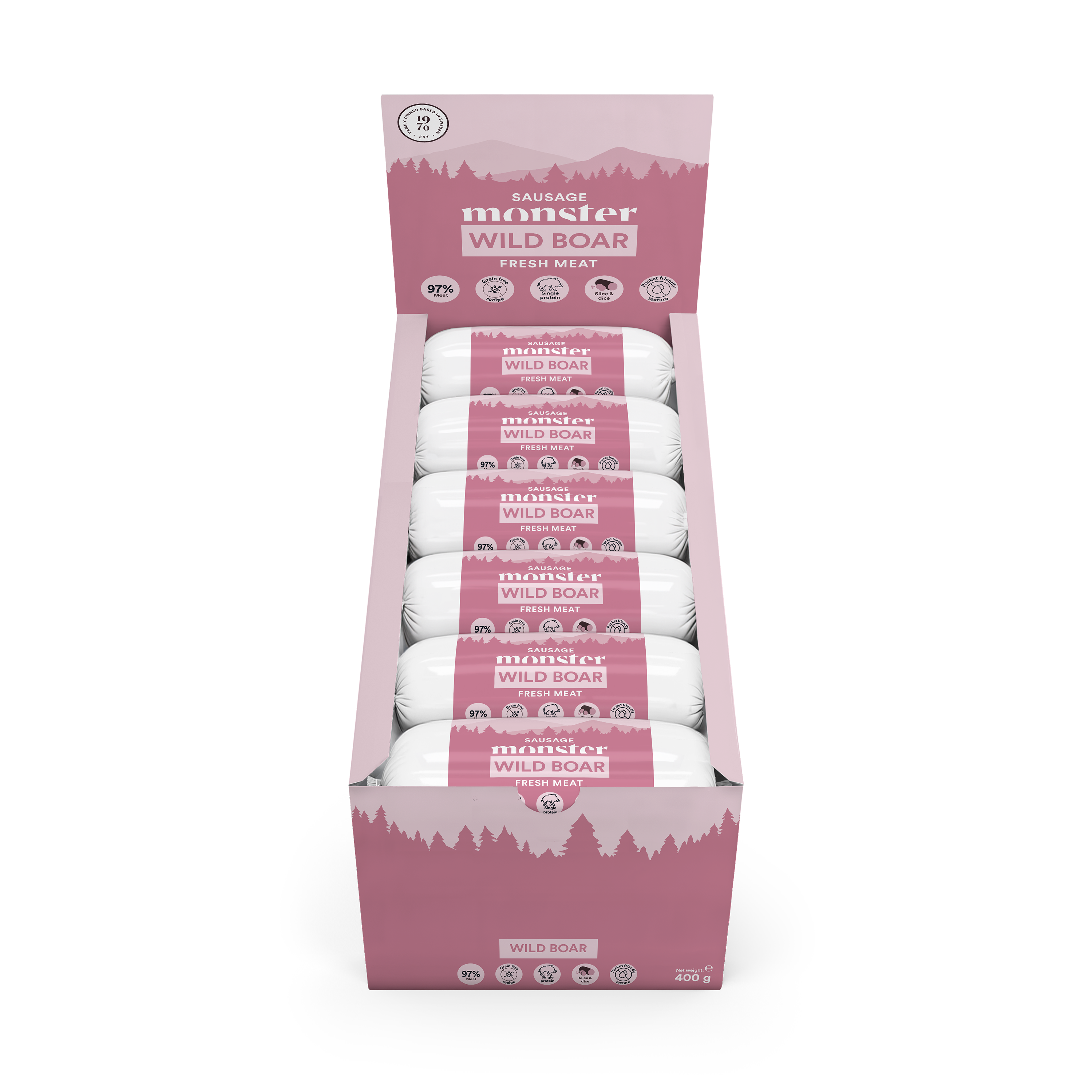 Monster Dog Sausage Wild Boar 400 g (12pcs)