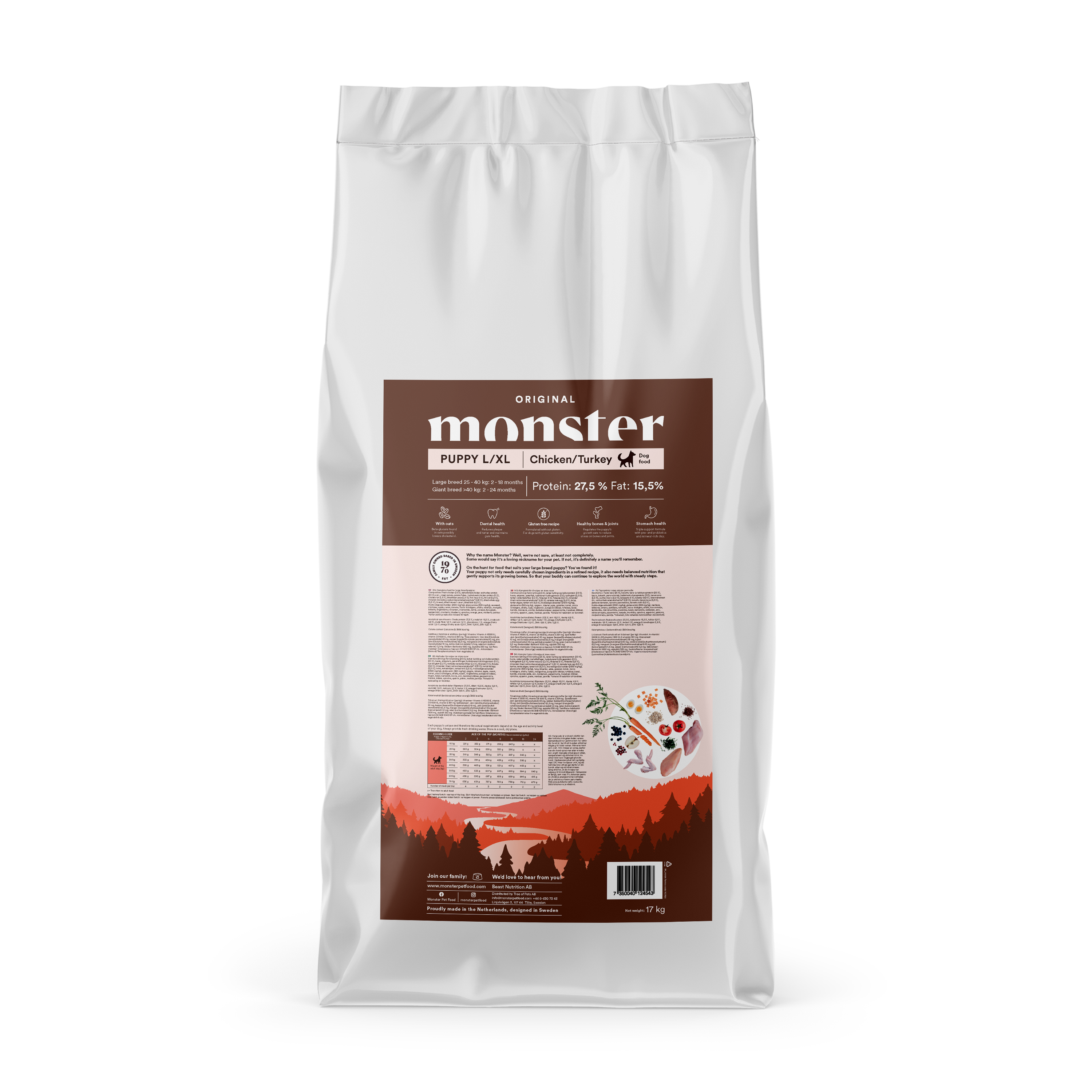 Monster Dog Original Puppy L/ XL Chicken/Turkey 17 kg