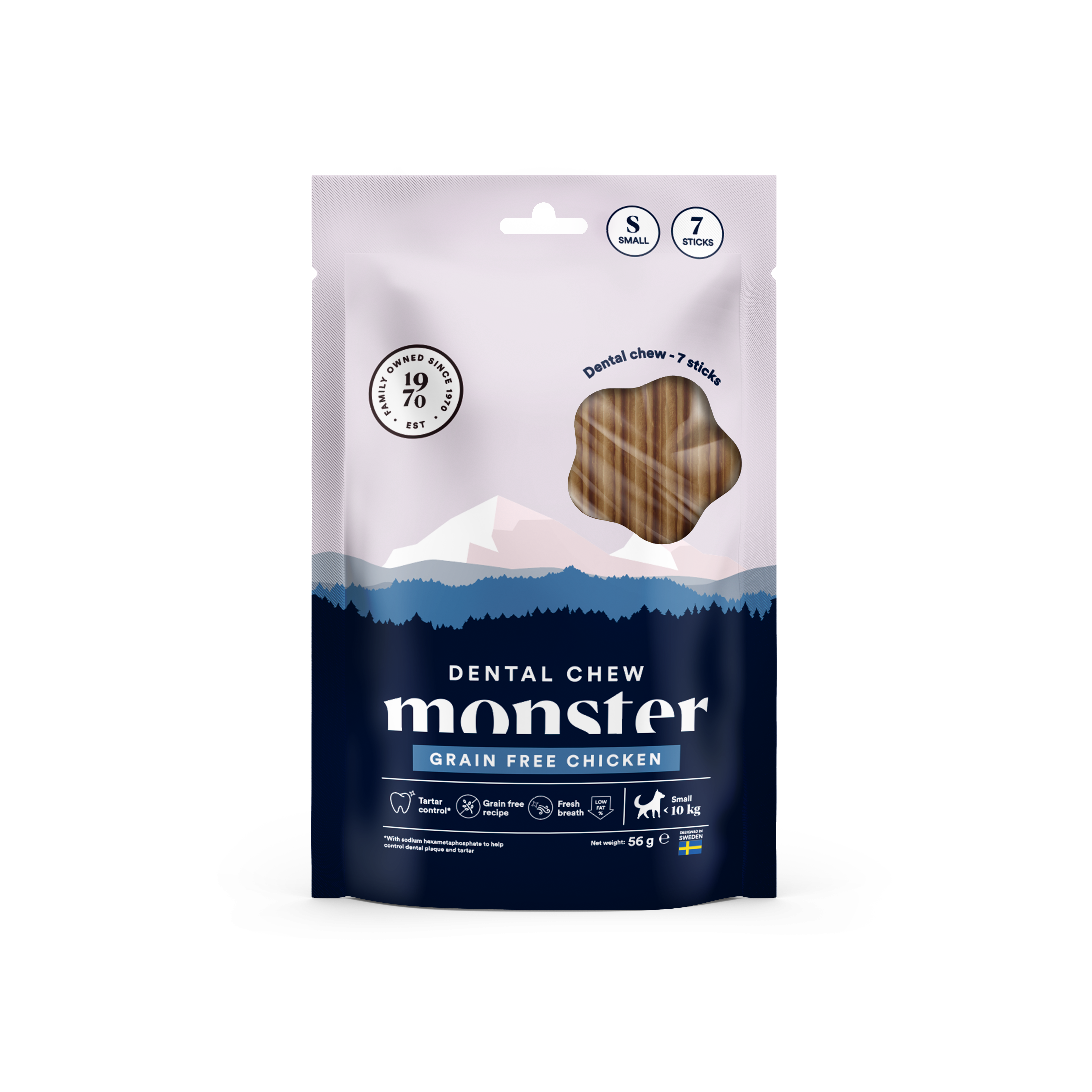 Monster Dog Dental Chew Grain Free Chicken Small Week 7 pcs 56 g