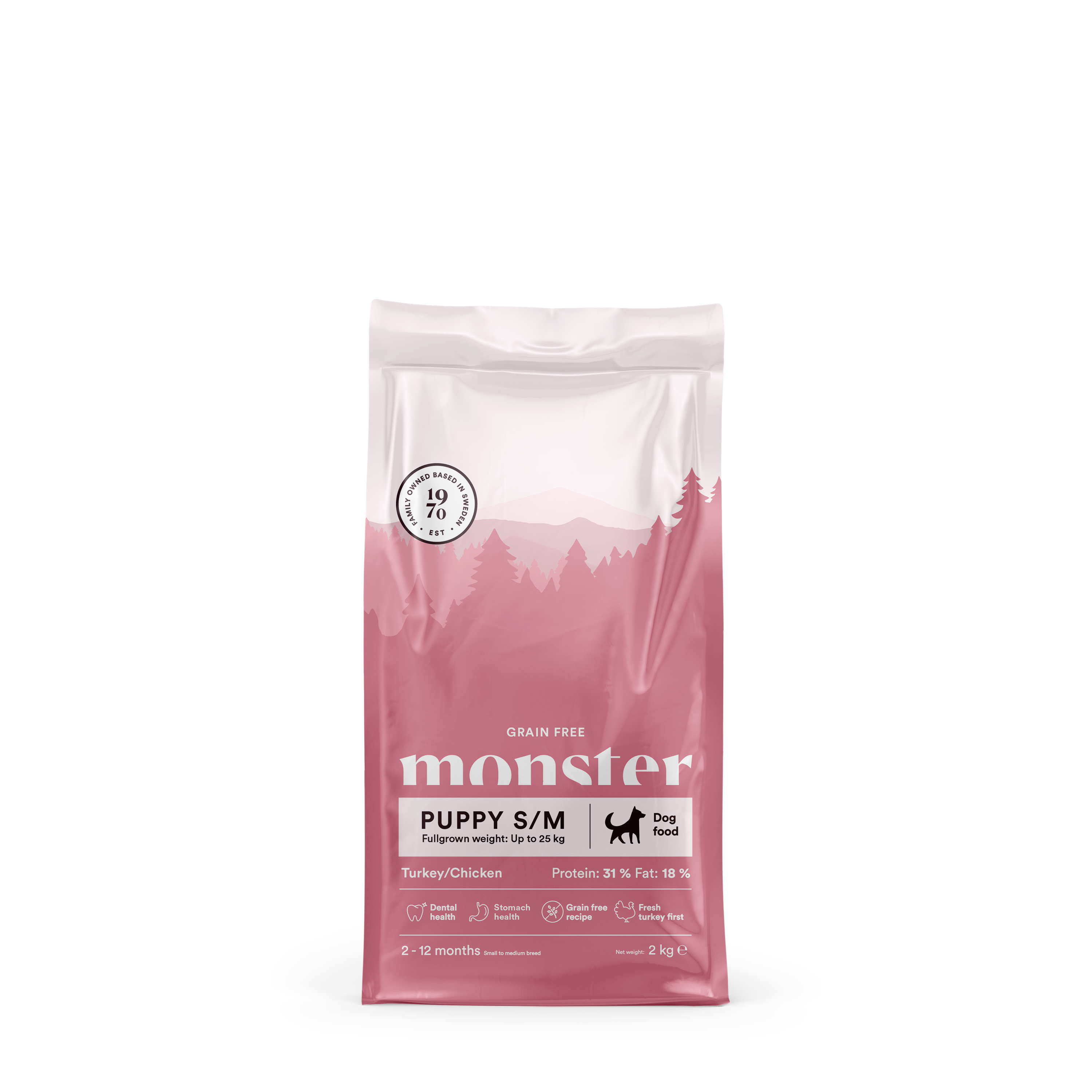 Monster Dog Grain Free Puppy S/M Turkey/Chicken 2 kg