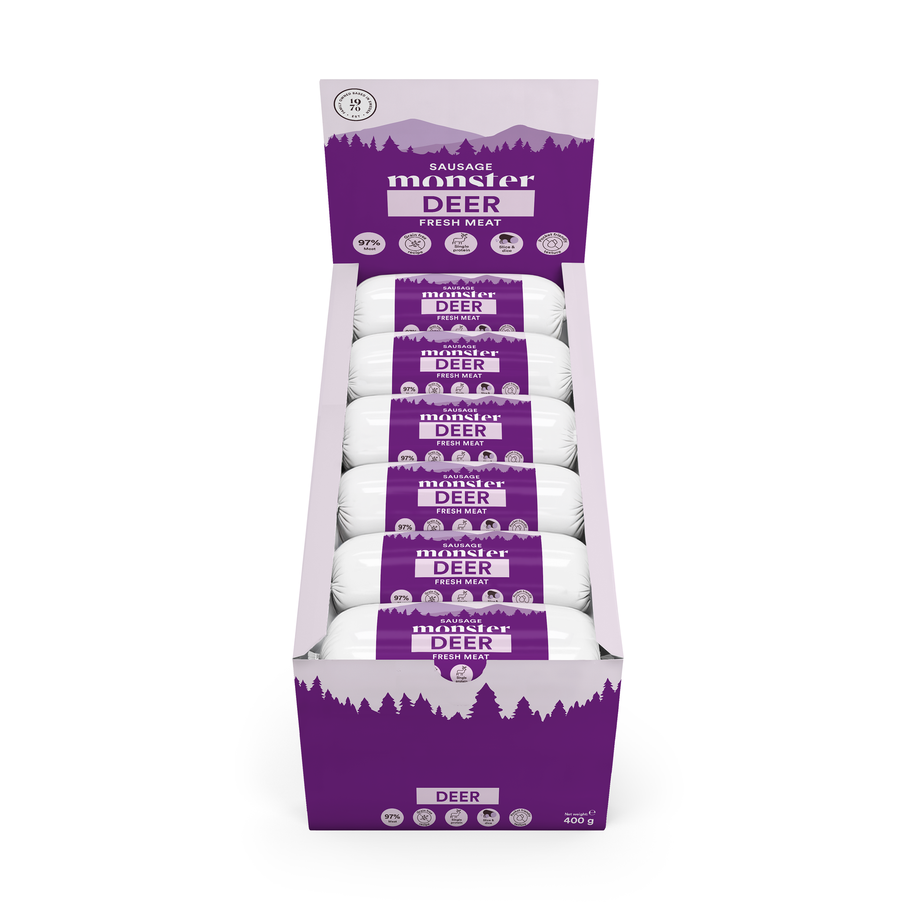 Monster Dog Sausage Deer 400 g (12pcs)