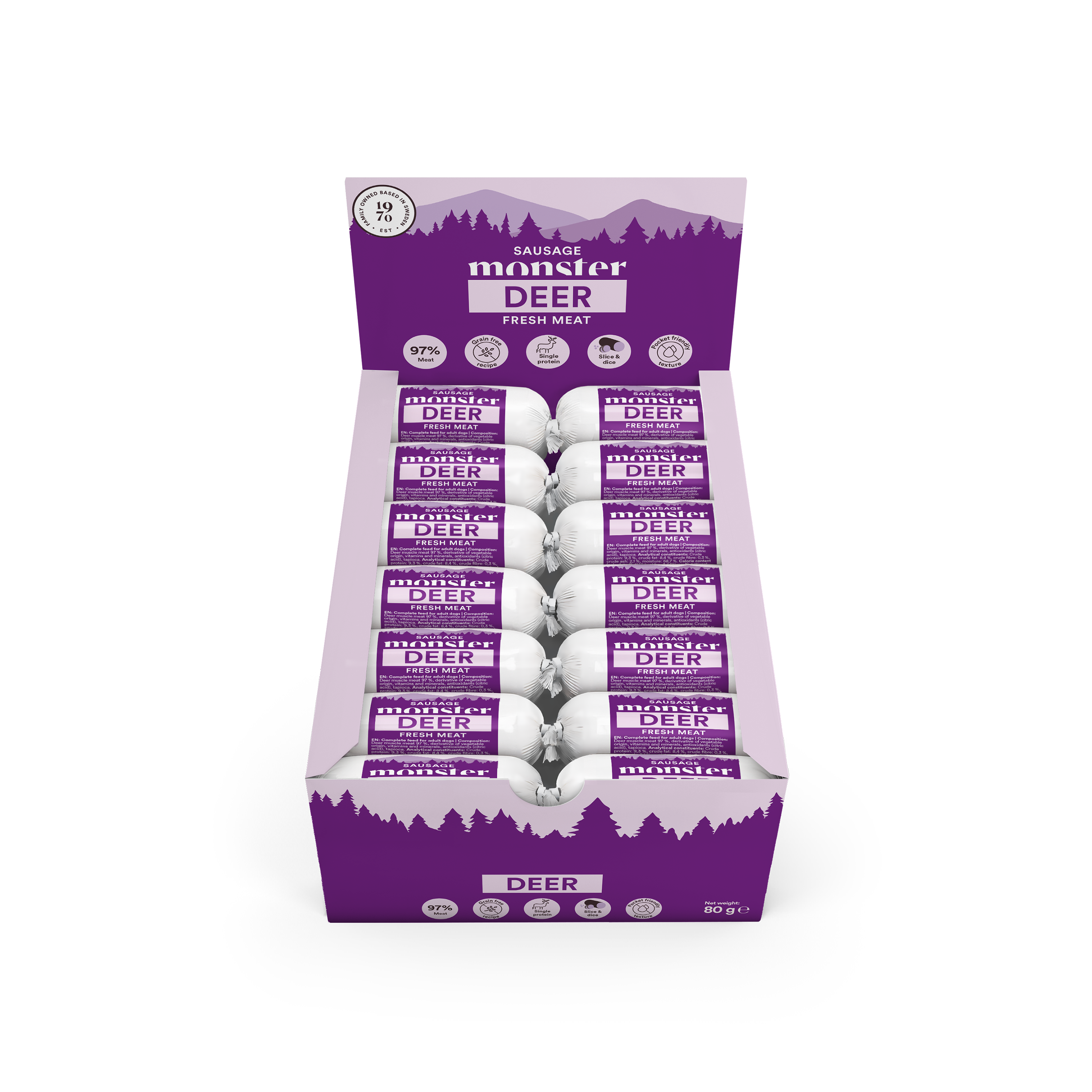 Monster Dog Sausage Deer 80 g (28pcs)