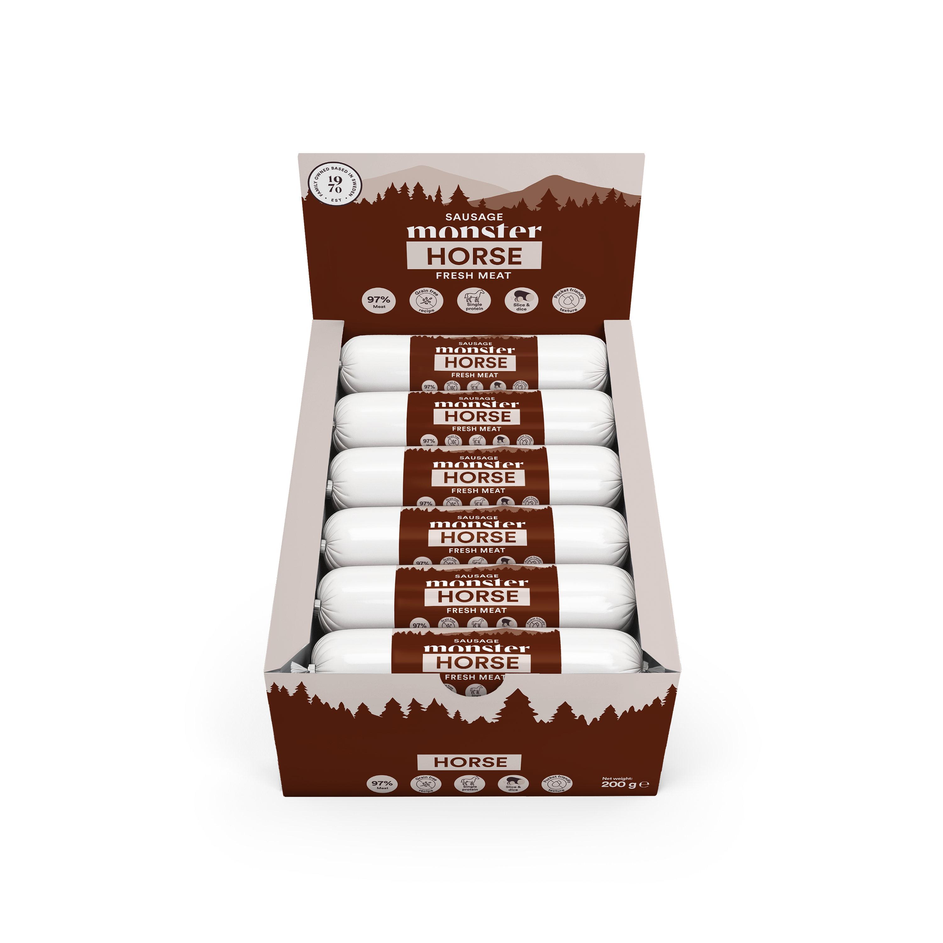 Monster Dog Sausage Horse 200 g (12pcs)