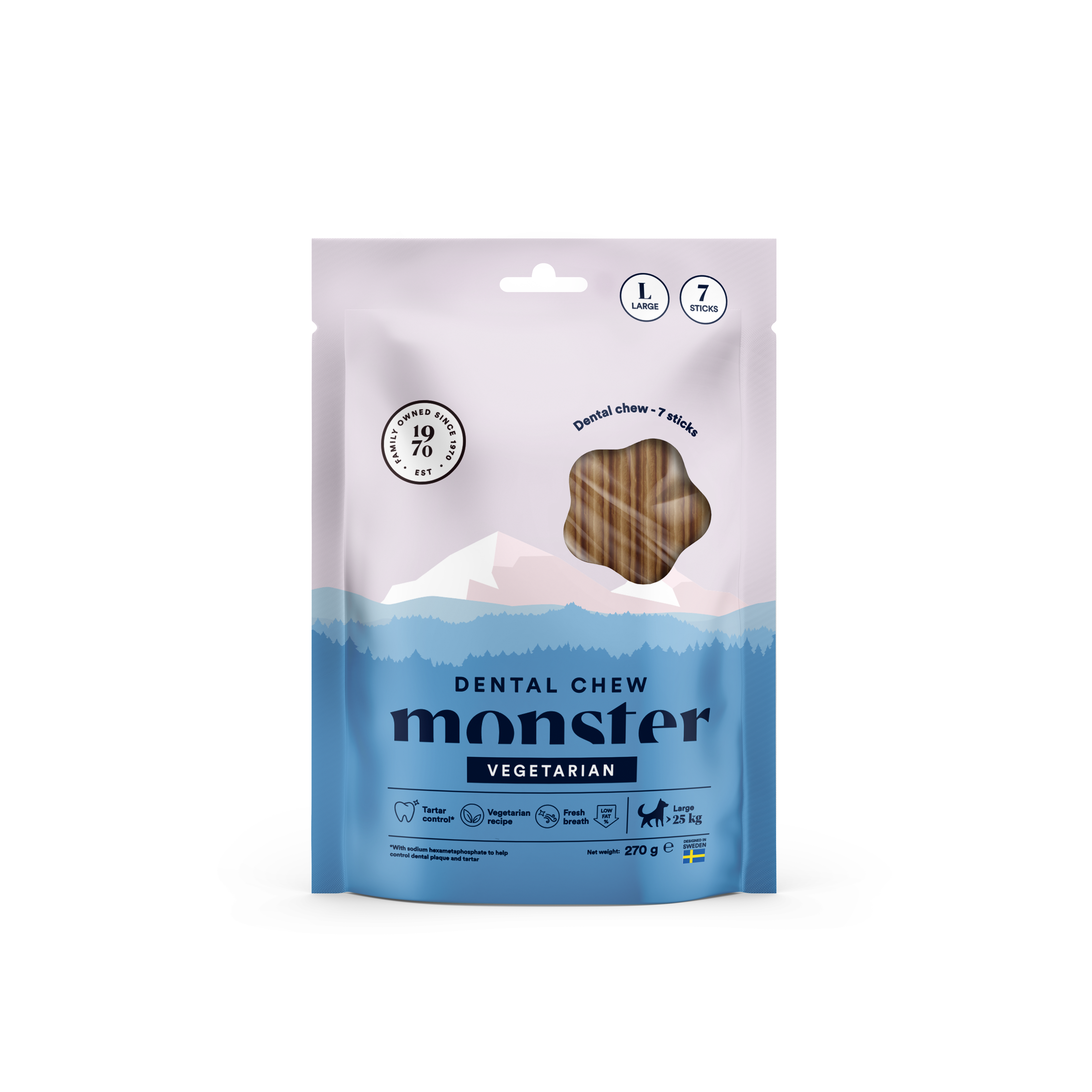Monster Dog Dental Chew Vegetarian Large Week 7 pcs 270 g