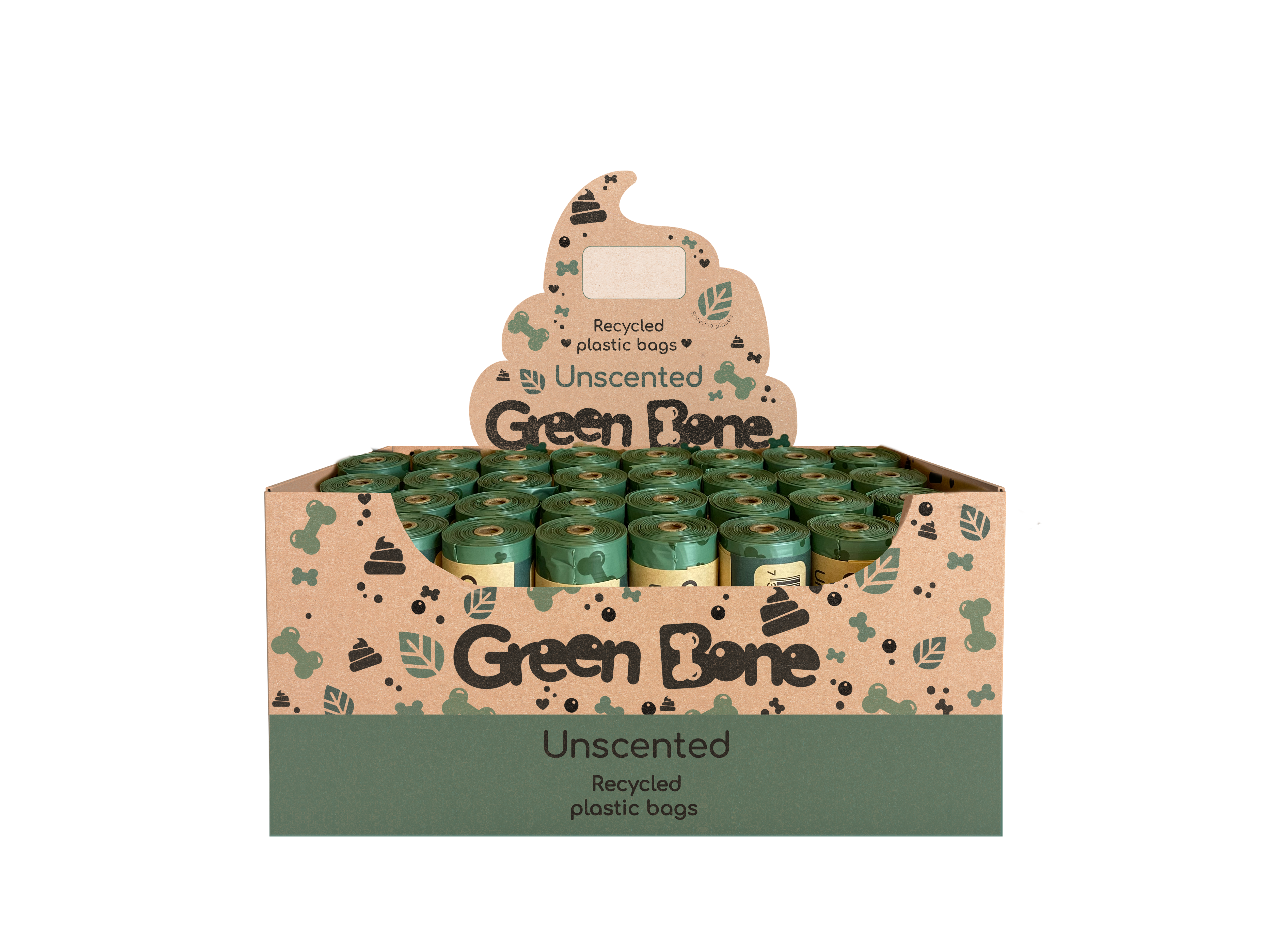 Green Bone Unscented 64 roles / 960 bags Display