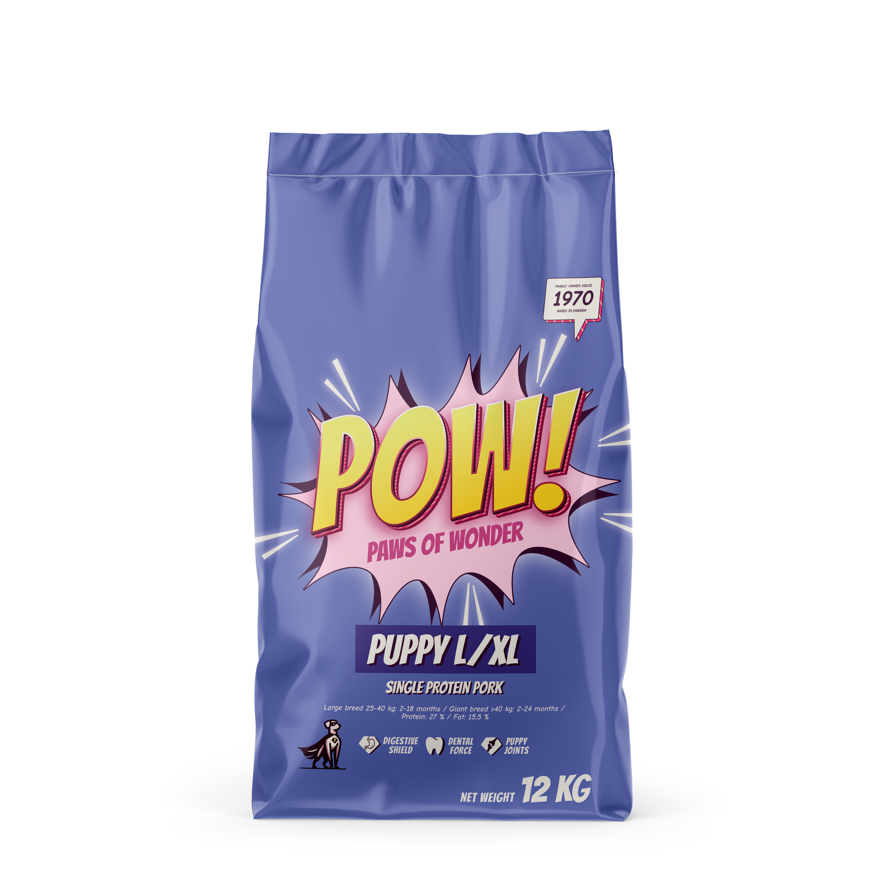 POW! Dog Puppy Large / X-Large Pork 12 kg
