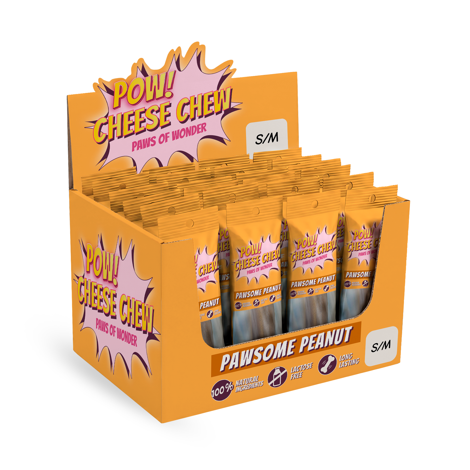 POW Cheese Chew Peanut Butter S/M (24 pcs)