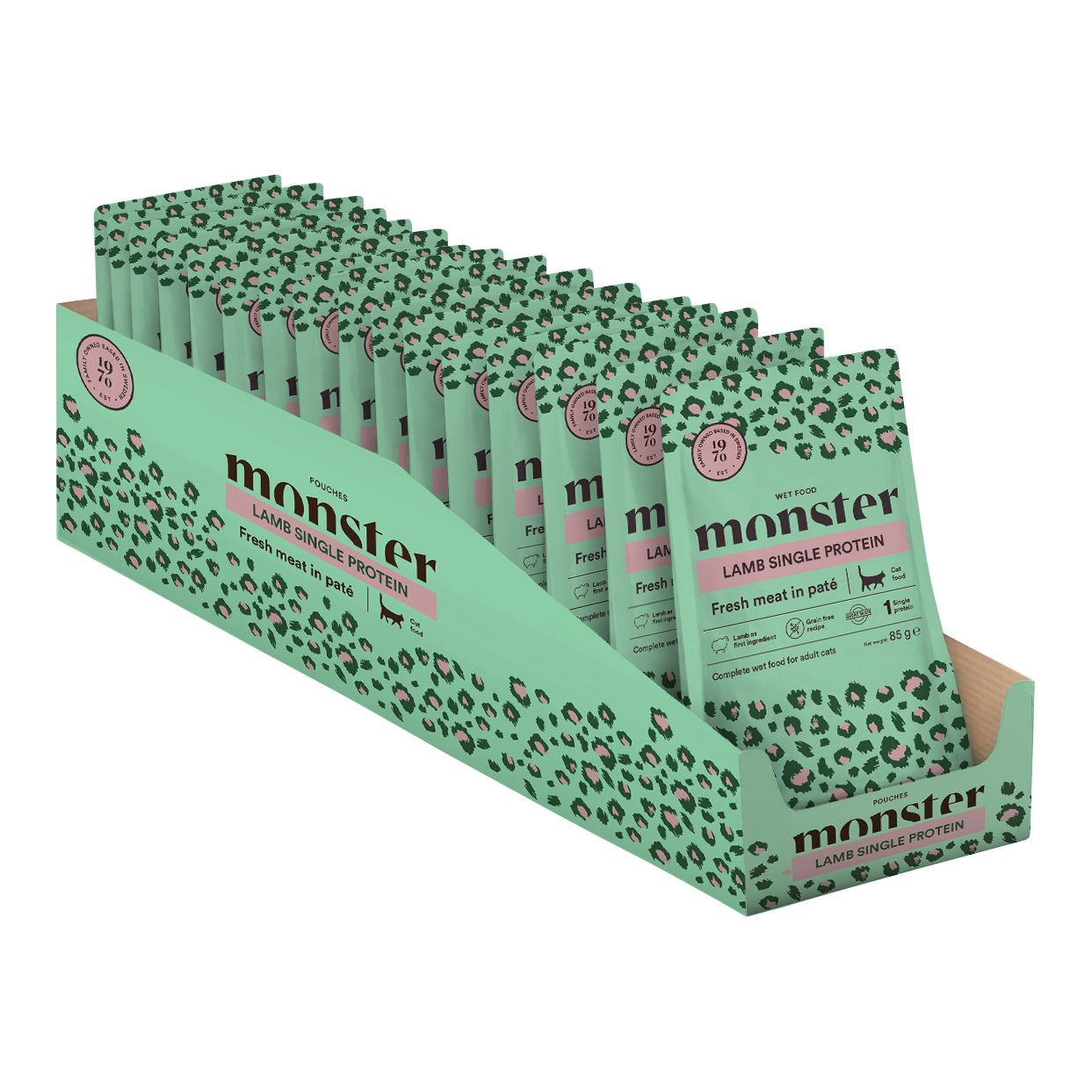 Monster Cat Pouches Adult Lamb 85 g (16-pack)