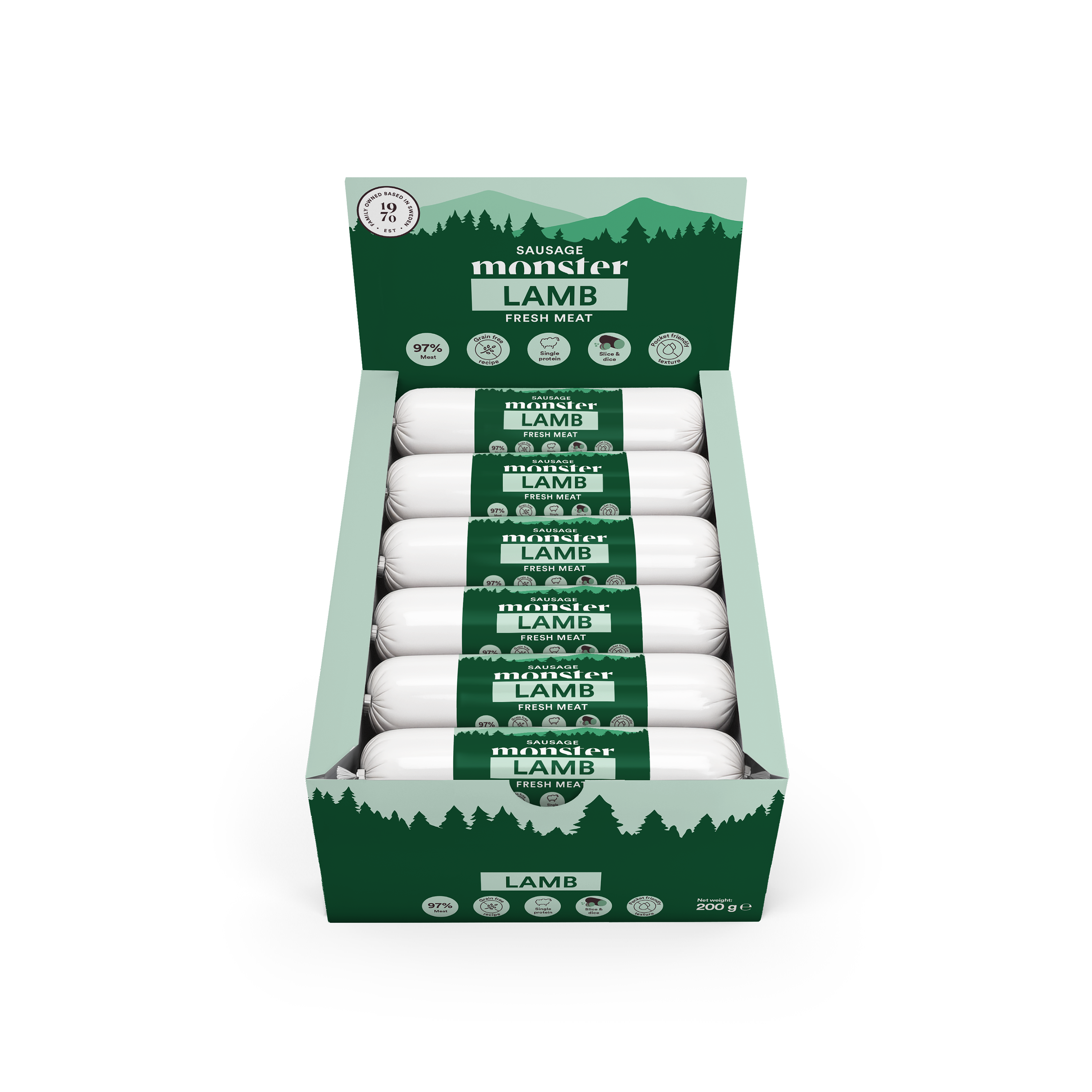 Monster Dog Sausage Lamb 200 g (12pcs)