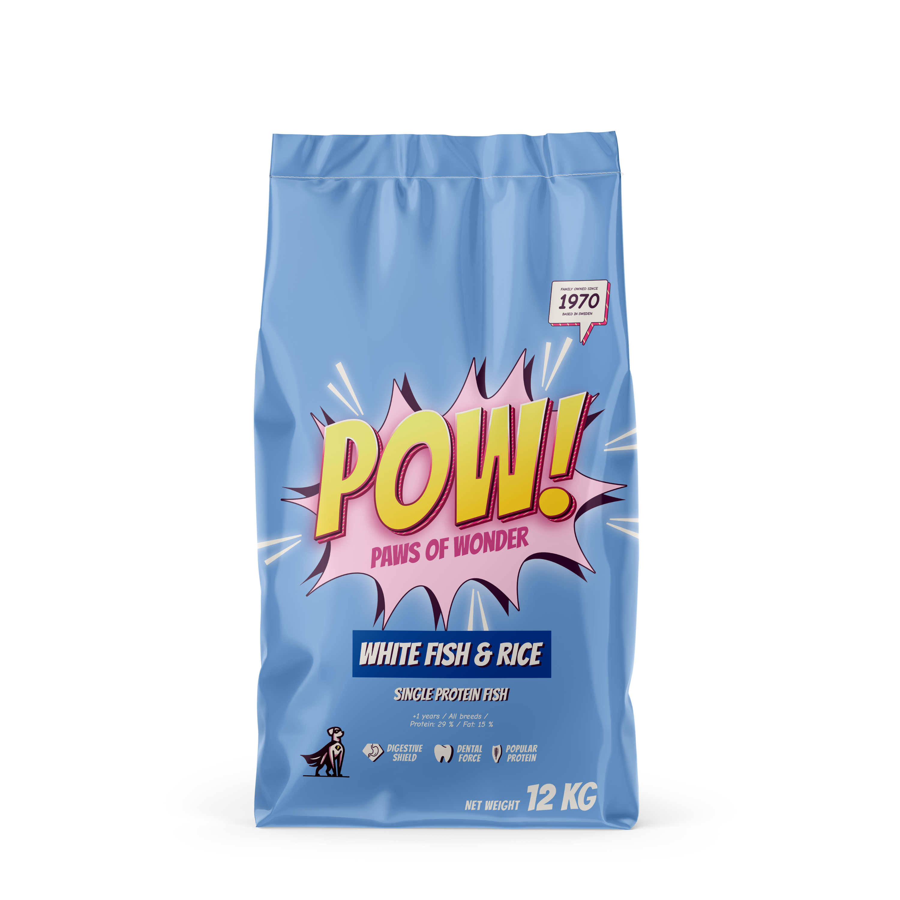 POW! Dog Adult White Fish & Rice 12 kg