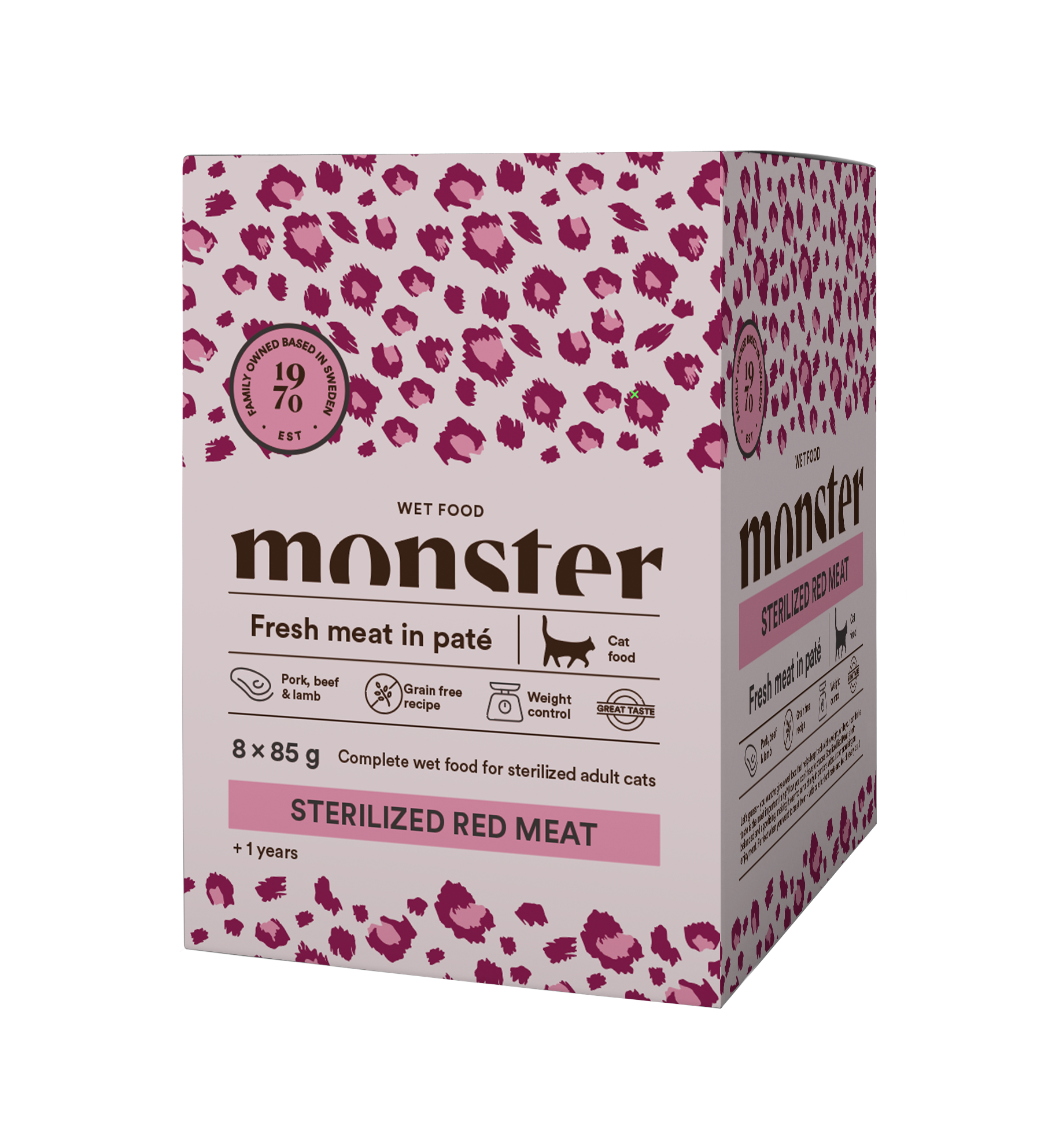 Monster Cat Pouches Sterilized Red Meat 85 g (8-pack)