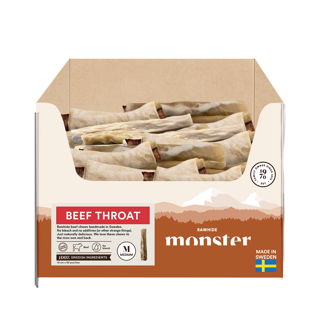 Monster Rawhide Beef Throat Medium Bulk 50 psc