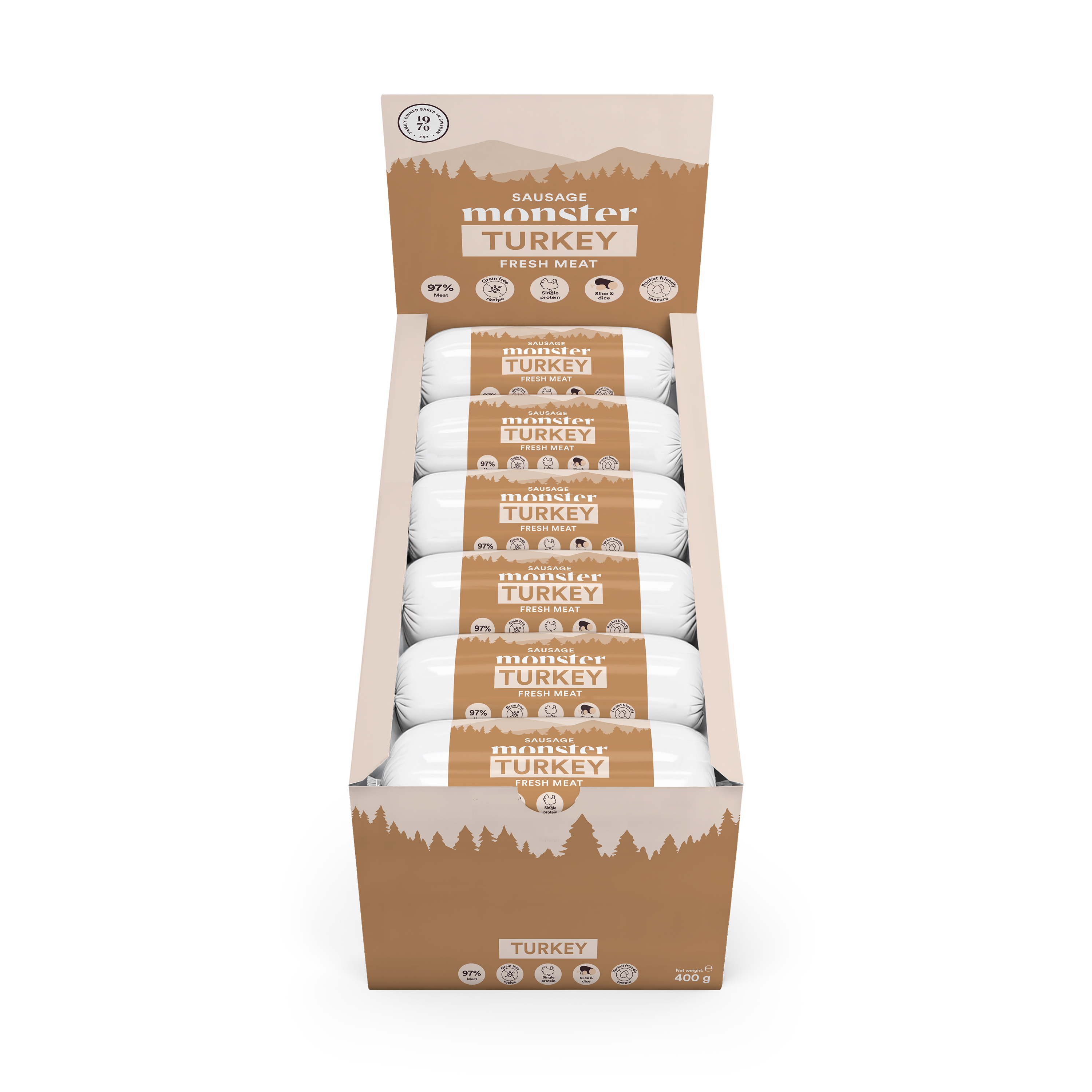 Monster Dog Sausage Turkey 400 g (12pcs)