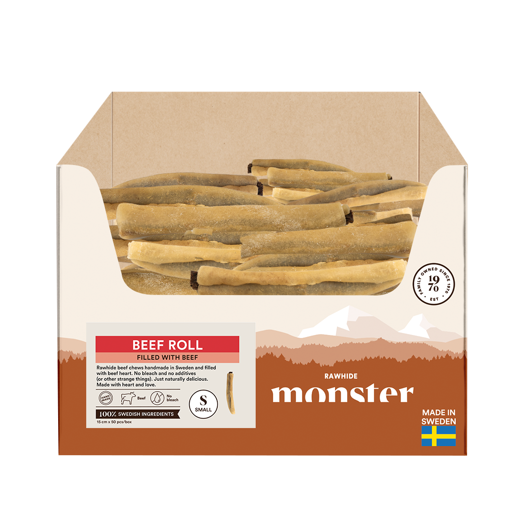 Monster Rawhide Beef Filled Beef Small Bulk 50 pcs
