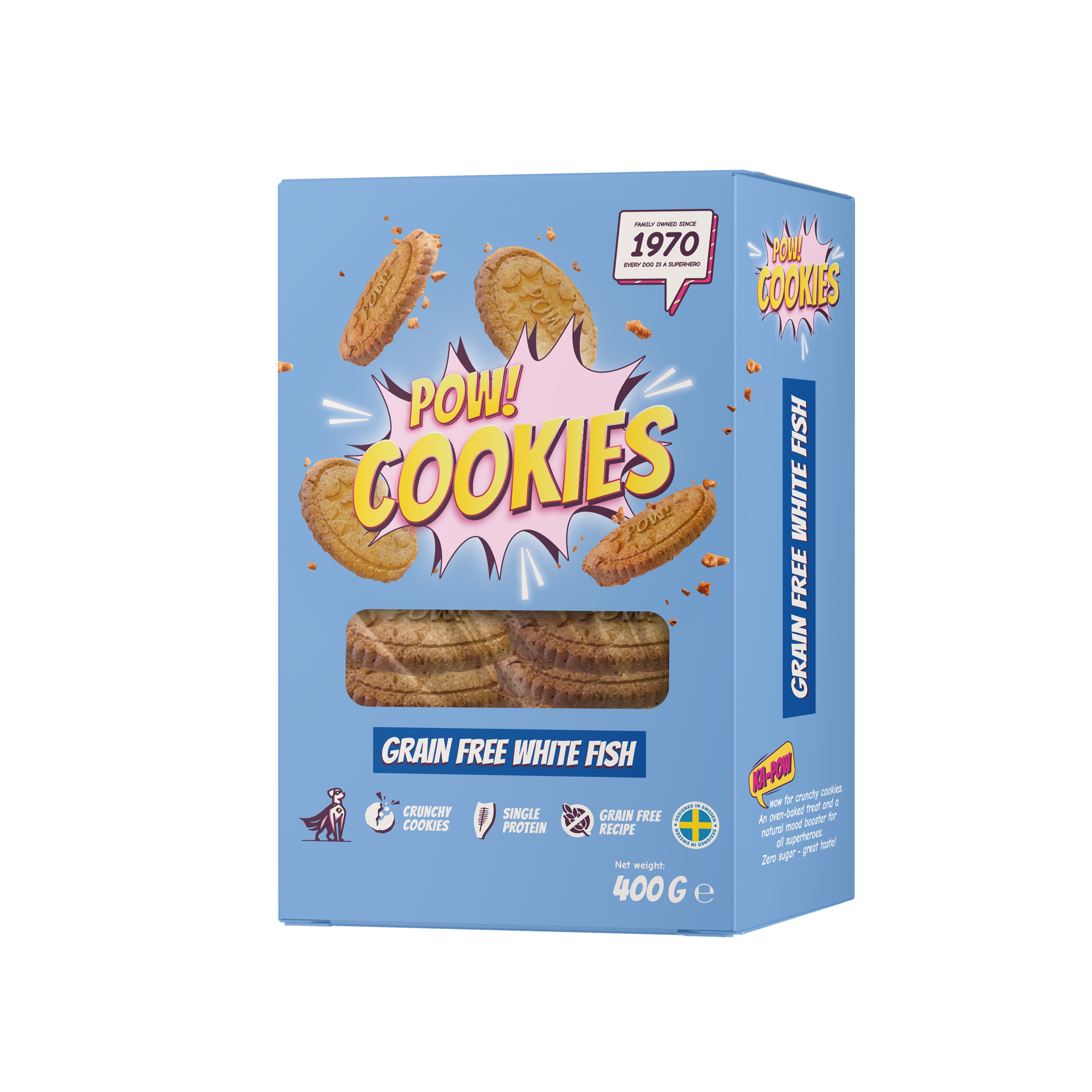 POW! Dog Cookie Grain free Whitefish 400 g