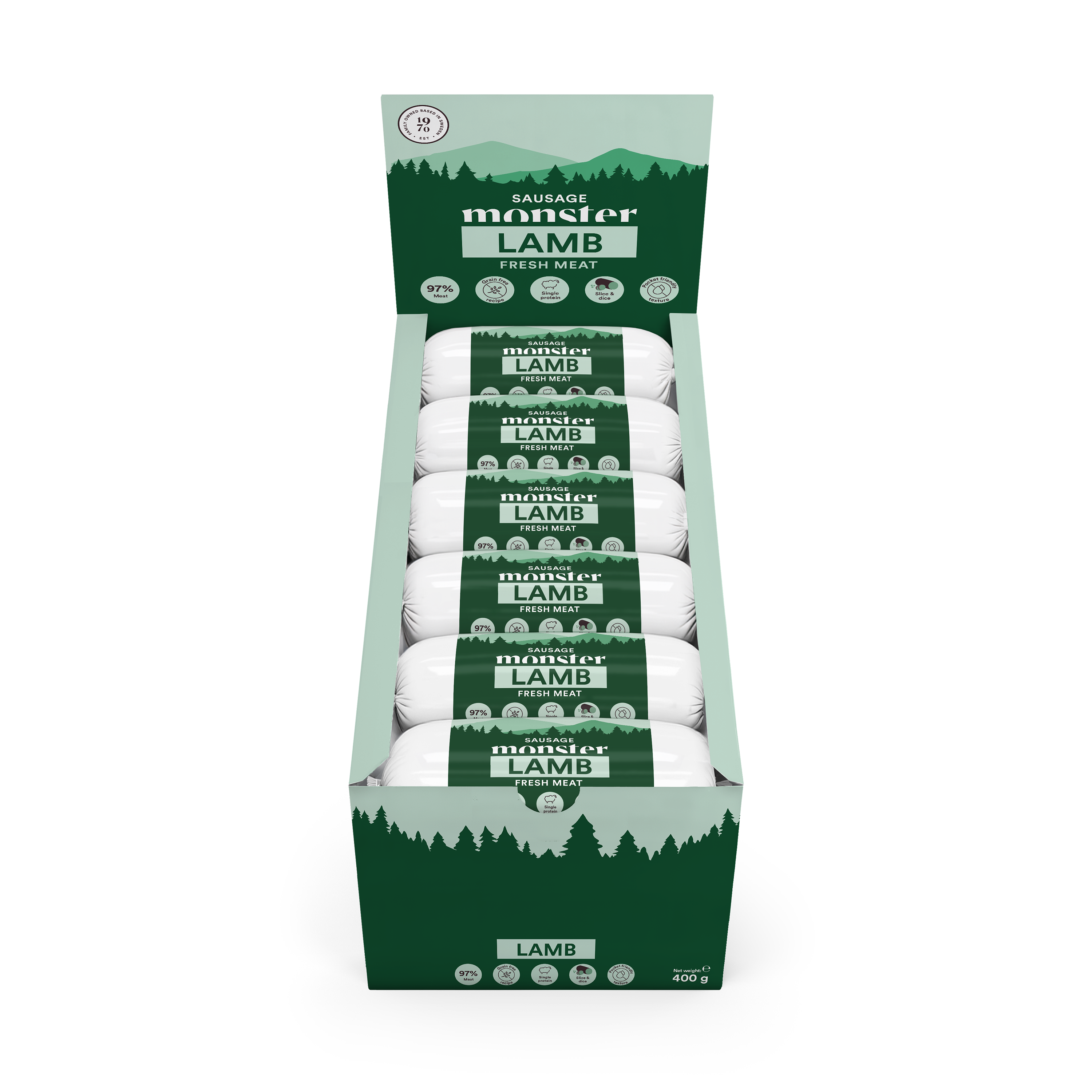 Monster Dog Sausage Lamb 400 g (12pcs)