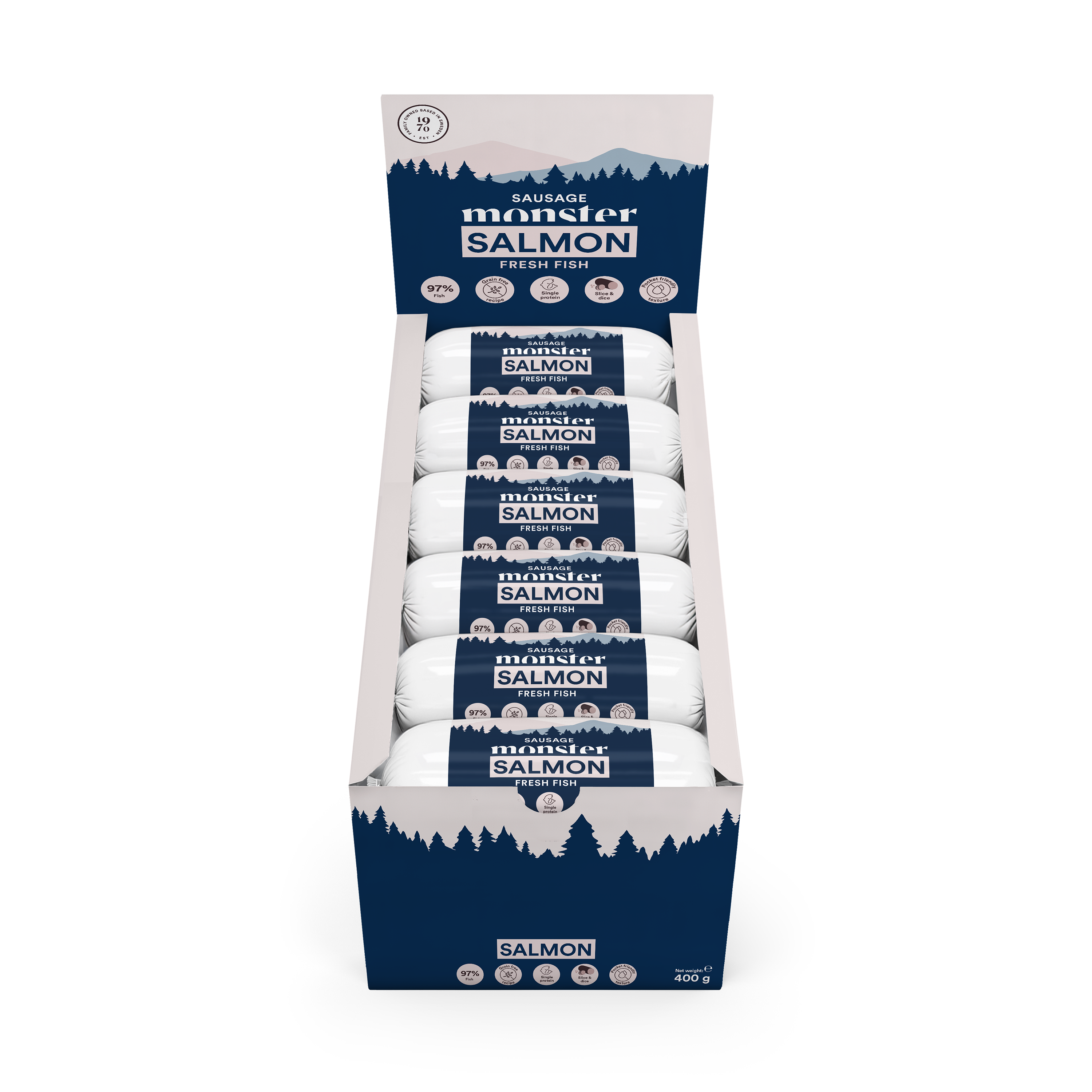 Monster Dog Sausage Salmon 400 g
