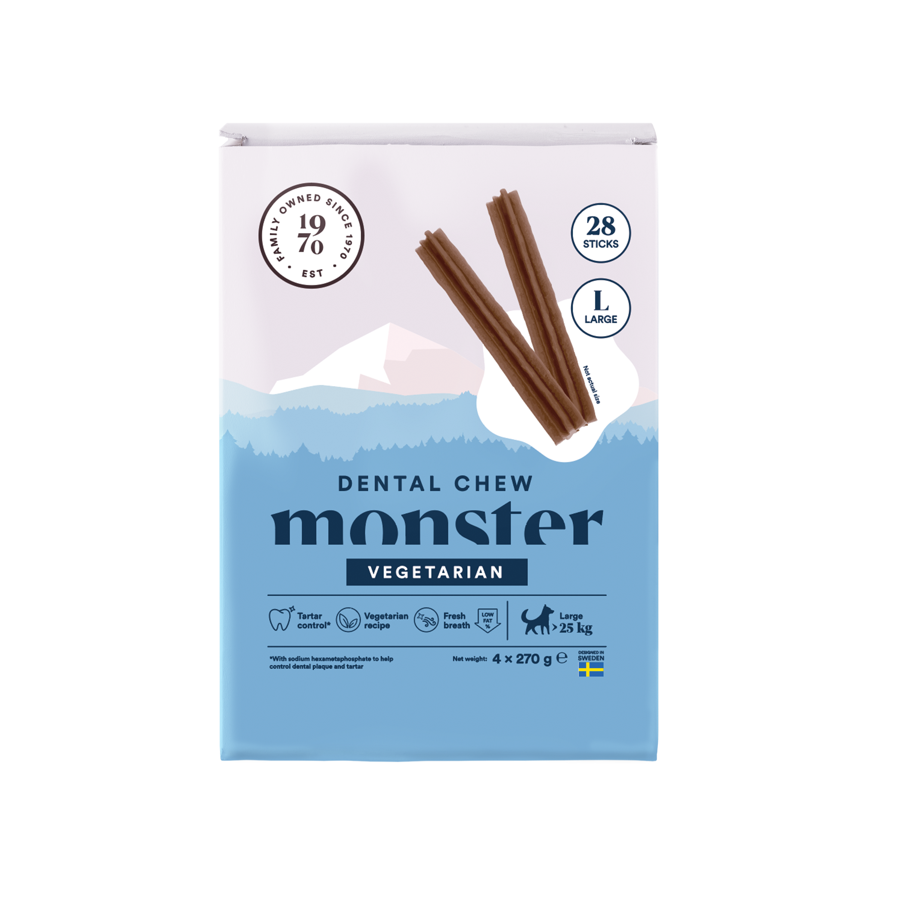 Monster Dog Dental Chew Vegetarian Large Month 28 pcs 1080 g