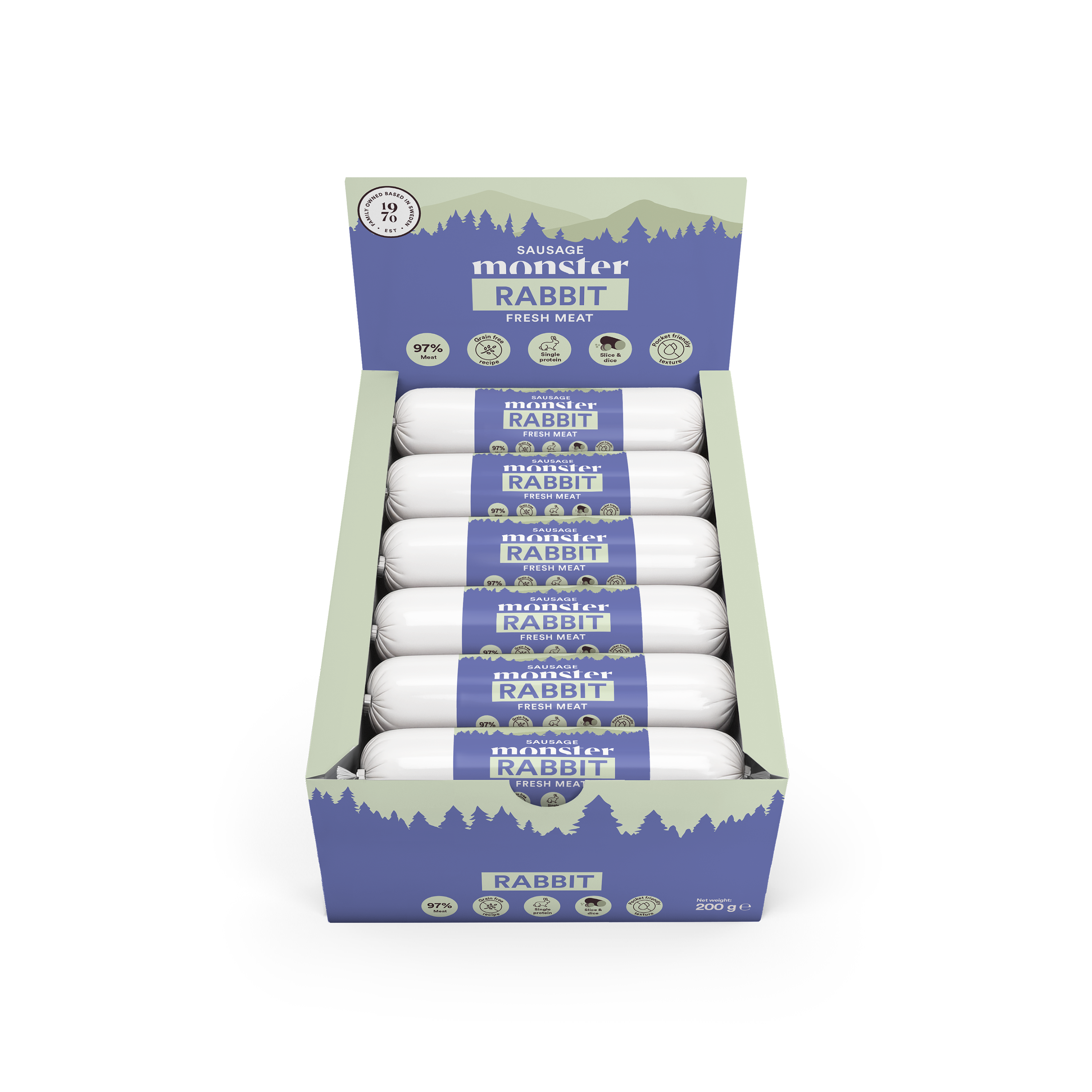 Monster Dog Sausage Rabbit 200 g (12pcs)